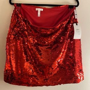 LEITH sequined red holiday skirt - XL